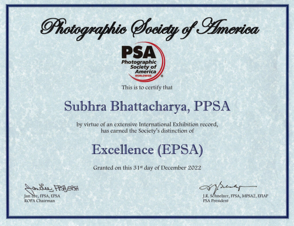 Photographic Society Of America Certificate